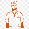 Nursing Professional Icon in Vector Format A vector graphic design of a man in nursing attire, suitable for various applications.