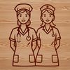 A straightforward representation of a woman working as a healthcare professional.