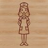 Vector Nurse Icon Design Female nurse in a clinical setting, illustrated as a vector graphic.