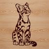 Central American Wildlife Portrait A close-up illustration of a sitting ocelot, a wild animal native to Central and South America.
