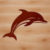 Swimming Dolphin SVG Design A realistic illustration of a dolphin swimming in the ocean.