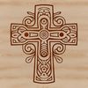 Ornate cross symbol in vector format, suitable for various uses.