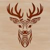 Wild Deer Portrait with Intricate Details A detailed SVG design of a deer's head with intricate details.
