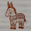 Beautiful Hand-Drawn Donkey Clip Art A donkey standing on four legs, designed in vector format as part of ornate clip art.