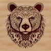Free Vector Bear Clip Art An intricately designed illustration of a bear's head with ornate details.