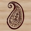 Paisley Shape Ornament A decorative paisley shape with intricate details, suitable for digital design and craft projects.