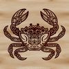 Wildlife Illustration of a Crab An ornate illustration of a wild animal, a crab, suitable for various applications.