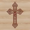 An SVG illustration of a religious symbol featuring a traditional crucifix design.