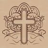 A detailed, ornate design of a Christian cross symbolizing faith and devotion.