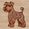 Cute Miniature Schnauzer Breed Dog Portrait A small breed dog with a distinctive beard and eyebrows, standing on four legs.