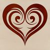 A stylized ornate love heart shape, designed as vector art.