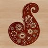 Ornate Paisley Shape Vector A stylized paisley shape with ornate details, suitable as a vector design template.