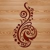 A stylized, intricate paisley motif suitable for commercial or personal use as clip art.