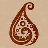 A stylized ornate paisley shape with intricate details, suitable for vector art projects.