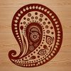 A stylized ornate paisley shape designed as a vector graphic, suitable for digital use and customization.