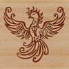 Ornate Bird Mythology Symbol A majestic, ornate mythical creature with the body of a bird, rising from the ashes.