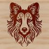 Beautiful Shetland Breed Illustration A detailed illustration of a Shetland sheepdog's head, created as a vector art design.
