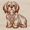 A sitting Shih Tzu with ornate features, suitable for digital use.