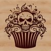 Ornate cupcake illustration with intricate details, suitable for various design projects.