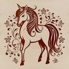 Magical Mythical Creature SVG A stylized illustration of a mythical unicorn with ornate floral details.