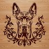 Majestic Dog Head Design SVG A large breed dog with a distinctive head shape, suitable as vector art for various designs.