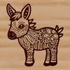 Free Standing Donkey Clip Art Design A standing donkey with intricate details depicted in a vector format.