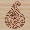 Whimsical Paisley Pattern Design Element A traditional ornate paisley pattern featuring intricate shape details.