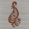 A decorative paisley shape with intricate details, suitable for vector design and cutting machine applications.