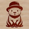 A digital illustration of a wild animal otter, suitable for vector art designs.
