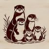 Illustrated otter vector graphic, suitable for digital design and cutting machine projects.