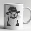 A cartoon-style otter illustration in vector format.