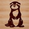 Semi-Aquatic Mammal Clip Art Design A vector illustration of a semi-aquatic mammal in a natural environment.