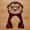 A cartoon illustration of a river otter in a natural habitat.