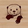 Wild Otter Illustration in SVG Format Illustration of a wild animal otter peeking out from behind a rock.
