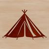 Traditional Camping Tent Illustration A simple illustration of a traditional-style tent with a pointed top, suitable for outdoor activities.