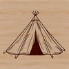 A simple, freestanding tent design with a rounded top and straight sides, suitable for vector art and cutting machine use.