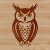 Perched Owl SVG Design A perched bird of prey, depicted in detailed realism, suitable for various design projects.