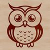 Cute Perched Bird Icon A simple line drawing of a small owl perched on a branch.