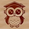 Adorable Bird Silhouette Art A cute illustration of an owl's face, suitable for various design applications.
