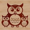 A vector illustration of a cute owl in various poses, suitable for personal or commercial projects.