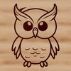 Whimsical Owl Face Design A simple line drawing of a cute owl's face, suitable for vector design.