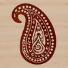 A stylized ornate paisley shape used for clip art and vector design projects.