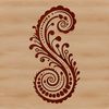 Detailed paisley pattern available as SVG file for digital editing and laser cutting use.