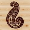 Ornate Paisley Shape Clip Art A single ornate paisley shape designed as a versatile clip art element.