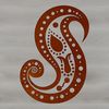 A stylized ornate paisley shape suitable for use in graphic design and digital art.