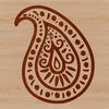 A stylized ornate paisley shape, suitable for vector design.