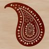 A stylized, ornate paisley shape design, suitable for vector art applications.