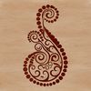 A decorative paisley shape with intricate details, suitable for vector art design.