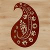 A detailed ornate paisley shape used as an embellishment in vector art design.