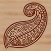 A stylized ornate shape with a classic paisley design, suitable for vector art and design.